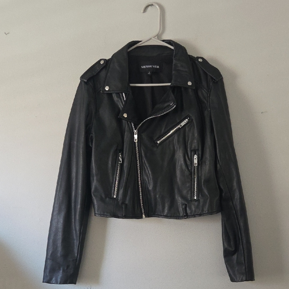 Vegan Leather Moto Jacket (L) - Picture 1 of 9